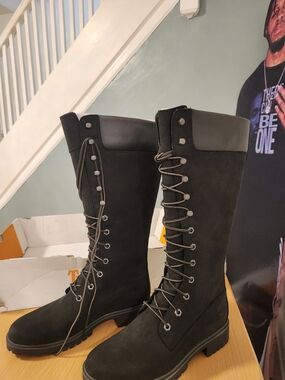 Timberland Black Over-the-Knee Lace-Up Boots Brand New Never Worn!!:)